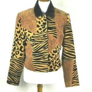 Vintage Anage Velvet Jacket Sequined Leopard Zebra